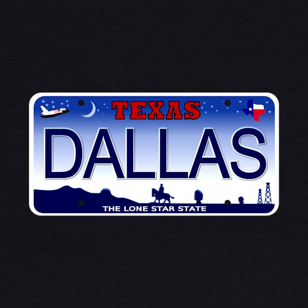 Dallas Texas License Plate by Mel's Designs